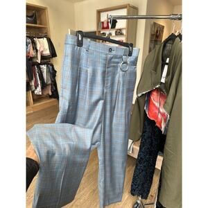 Necessity Sense Plaid wide leg d ring trouser